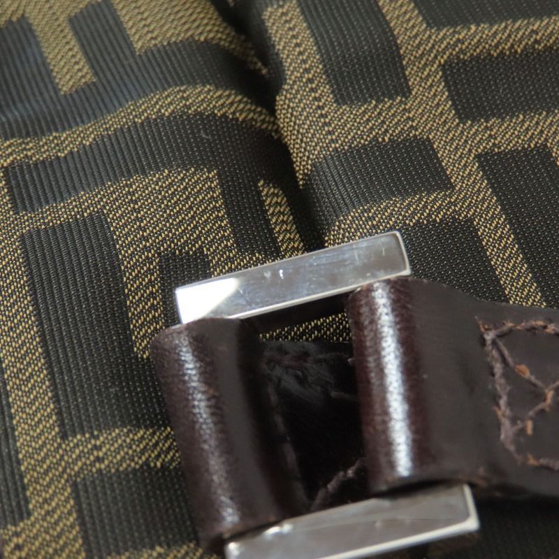 Fendi Zucca Pattern Handbag Canvas Leather Women