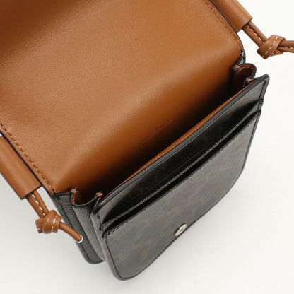 Celine Mobile Pouch Triomphe Canvas Crossbody Shoulder Bag PVC Calf Womens