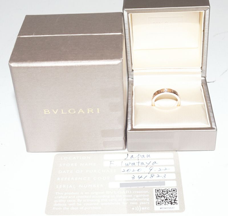 Bulgari Ring 18K Pink Gold Diamond 1p(004ct) Bzero1 Ring Bulgari Double Logo
