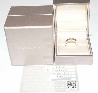Bulgari Ring 18K Pink Gold Diamond 1p(004ct) Bzero1 Ring Bulgari Double Logo