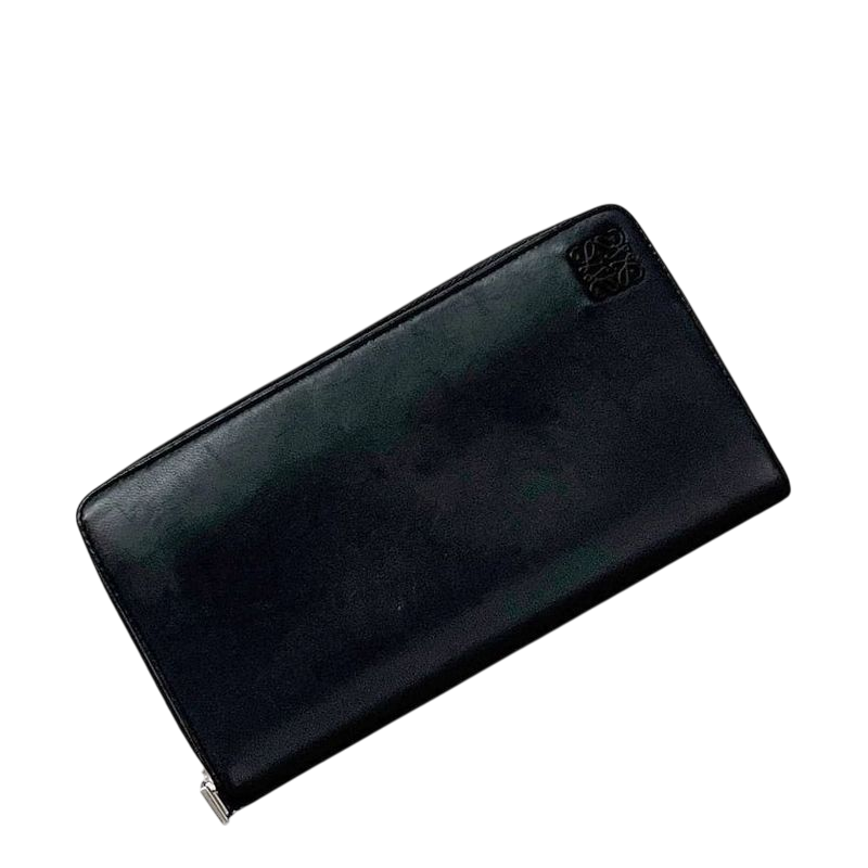 Loewe Round Zipper Long Wallet Black Anagram 133.87l92