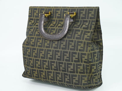 Authentic Fendi Zucca Tote Handbag Canvas Brown Zucca Bag Pre-owned [follow-up