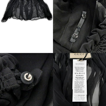 Gucci See Through Shirt With Inner Size 38 Black 770124 Long Sleeve