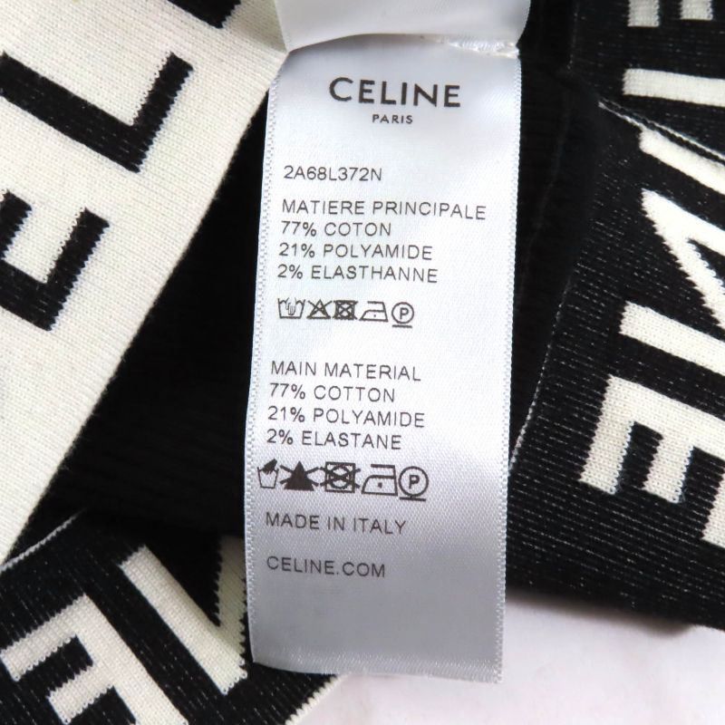 Celine 2a68l372n Athlete Bra / Mesh Logo Design Ascuff Tick Knit Black / Cream