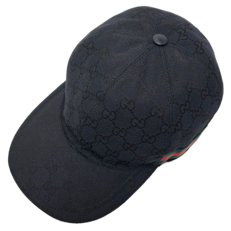 Gucci Cap Hat Original GG Canvas Baseball Cap Black
