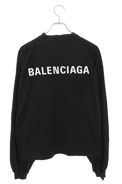 Balenciaga 818432 Tpvk1 Logo Embroidered Cropped Long Sleeve Cut And Sewn Men's