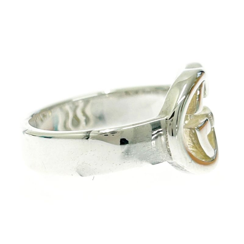 Gucci Silver Interlocking G Ring 6.1g 925 Engraved 376335 Ring