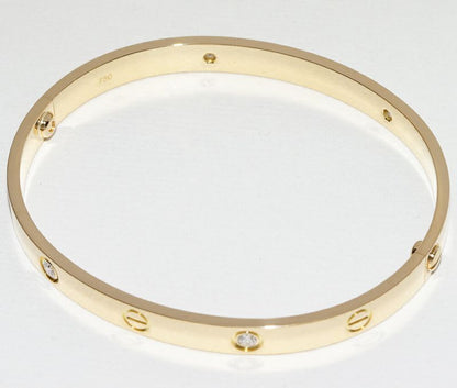 Cartier Bracelet Bangle 18K Yellow Gold 4p(042ct) Diamonds Love Bracelet Half