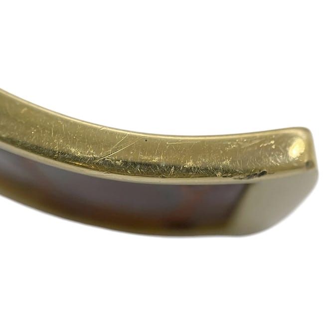 Hermes Bangle Gold Brown Excellent Condition GP Croc Used Hermes