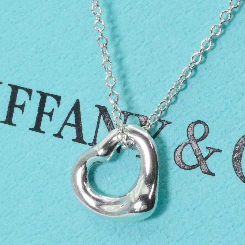 11mm (0.43in) Tiffany & Co Open Heart Silver Necklace 25-445
