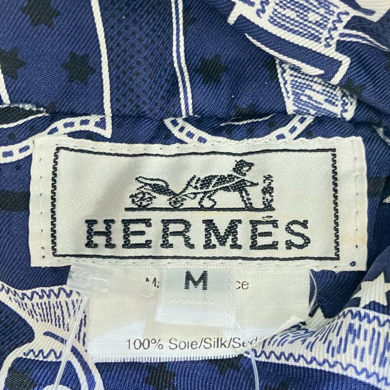 Hermes Silk Headband Turban Navy M