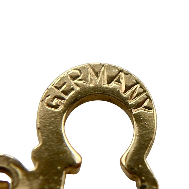 Christian DIOR Necklace Ribbon Rhinestone Gold Plated Gold