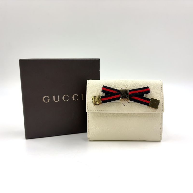Gucci GG Canvas Printhie Sherry Line W Hook Wallet Leather X Canvas Off White X