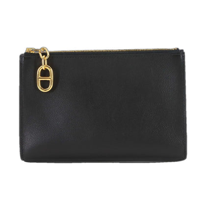 Hermes Zip and Go PM Pouch Evercolor Black Chaine D'ancre Gold