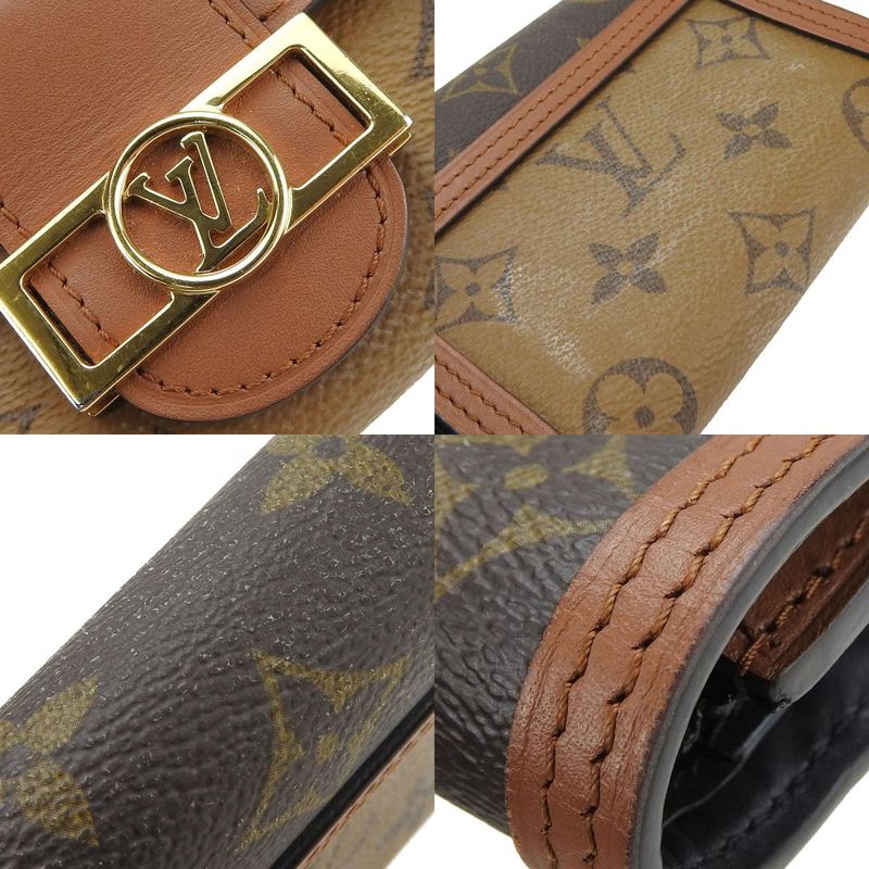 Louis Vuitton Portefeuille Dauphine Compact M68725 Monogram Reverse Brown Gold