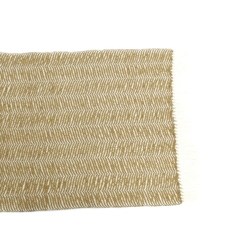 Hermes Muffler - Wavy - Double Face Beige Camel Cashmere Shawl Unisex