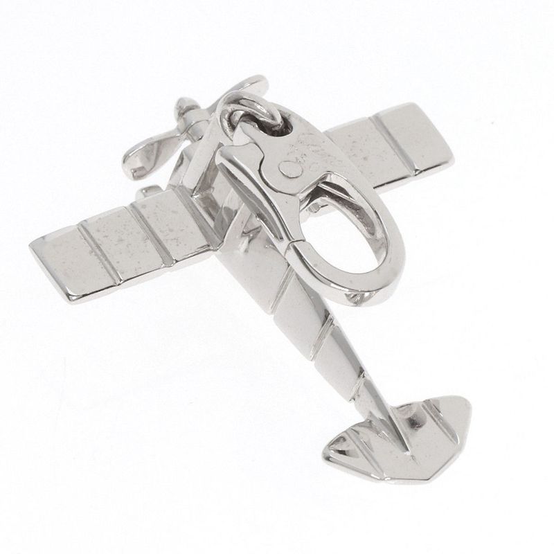 Cartier Airplane Charm Pendant Top 18K White Gold Ladies