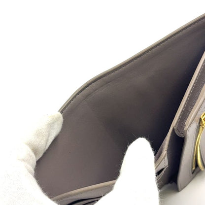 Celine Medium Strap Wallet Leather Gray Beige And Light Blue Wallet
