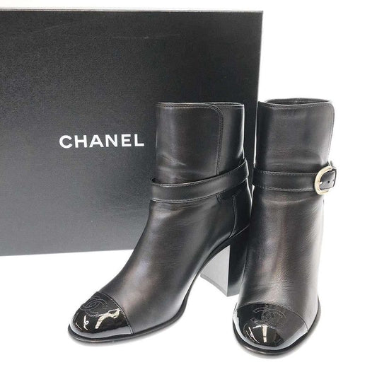 Chanel 22b Ankle Boots Ankle Leather Boots G38064 Black 35.5