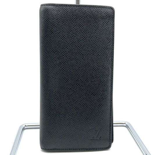 Louis Vuitton M32572 Portefeuille Braza Wallet Black Taiga Women Men Fashion