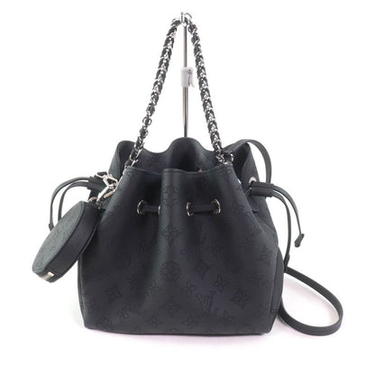 Louis Vuitton M57070 Bella Noir Black Mahina Leather 2way Shoulder Bag With