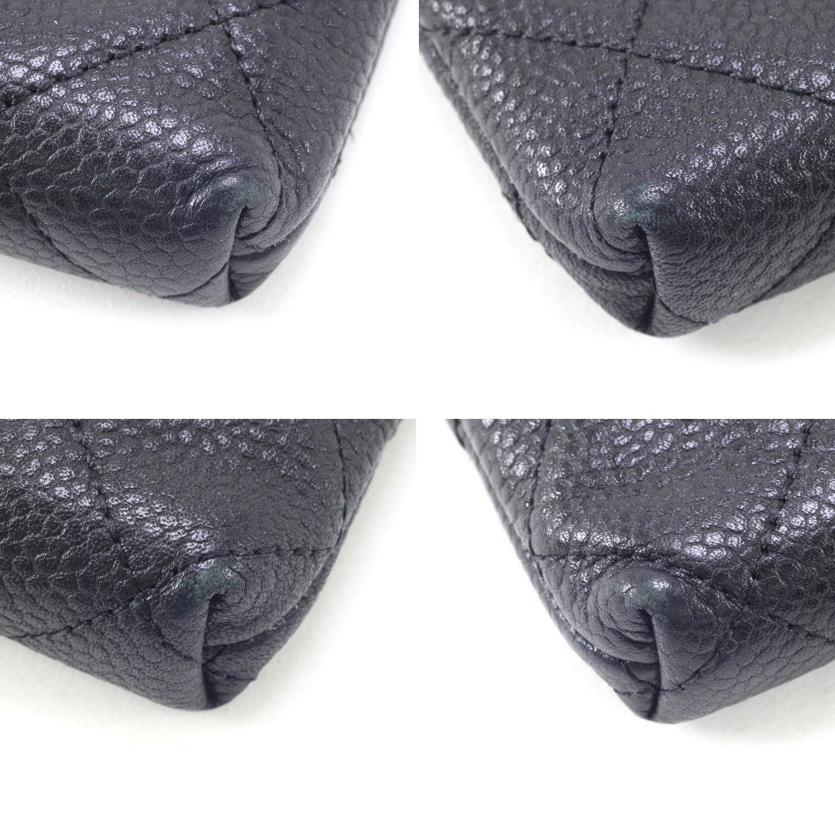 Chanel Women's Wallet Coin Case Caviar Skin 17133940 Black with Key Ring