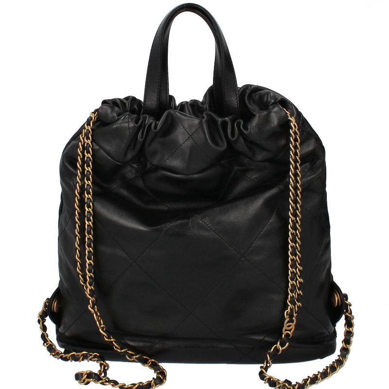 Chanel 22 Small Backpack As3859 Calf Women's Backpack/daypack Black Excellent
