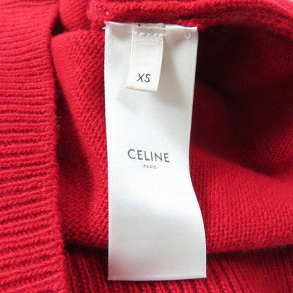 Celine 2a65p152i 100% Cashmere Sulky Embroidery Crew Neck Short Sleeve Knit