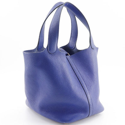 Hermes Picotin Lock 22mm (0.87in) Taurillon Clemence Blue Electric Blue/gold