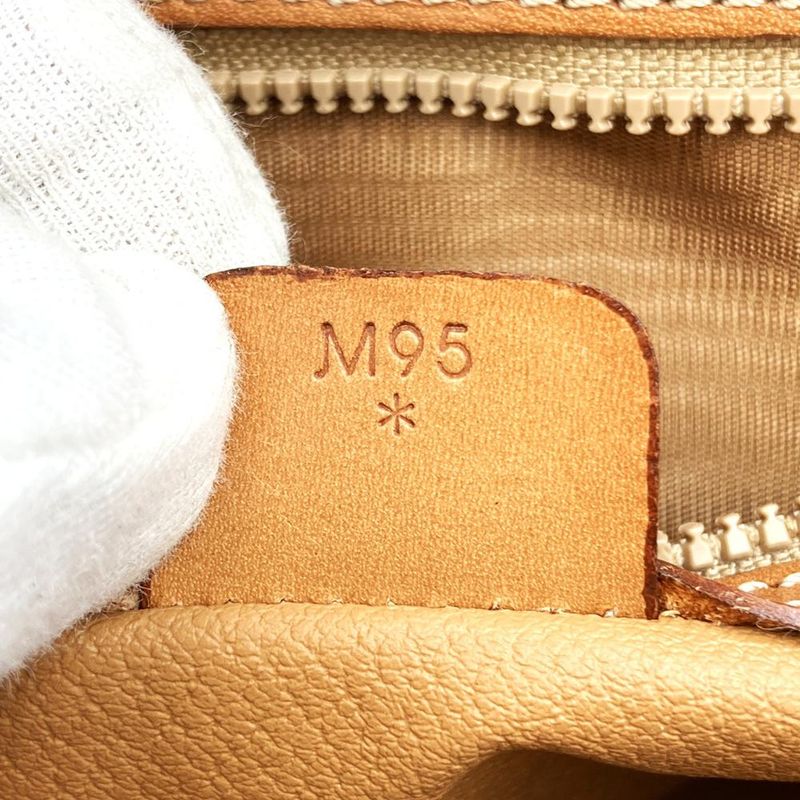 Celine M95 Handbag Macadam Brown Gold Hardware PVC Leather Fashion Women