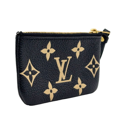 Louis Vuitton Pochette Cles Bicolor Monogram Empreinte Leather Black Beige Coin — view 2