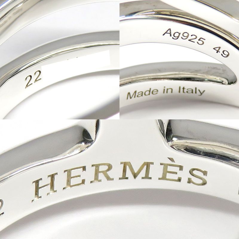 Hermes Ring Chaine D'ancre Punk H117620b #49 Approx 9 Ag925 SV Silver
