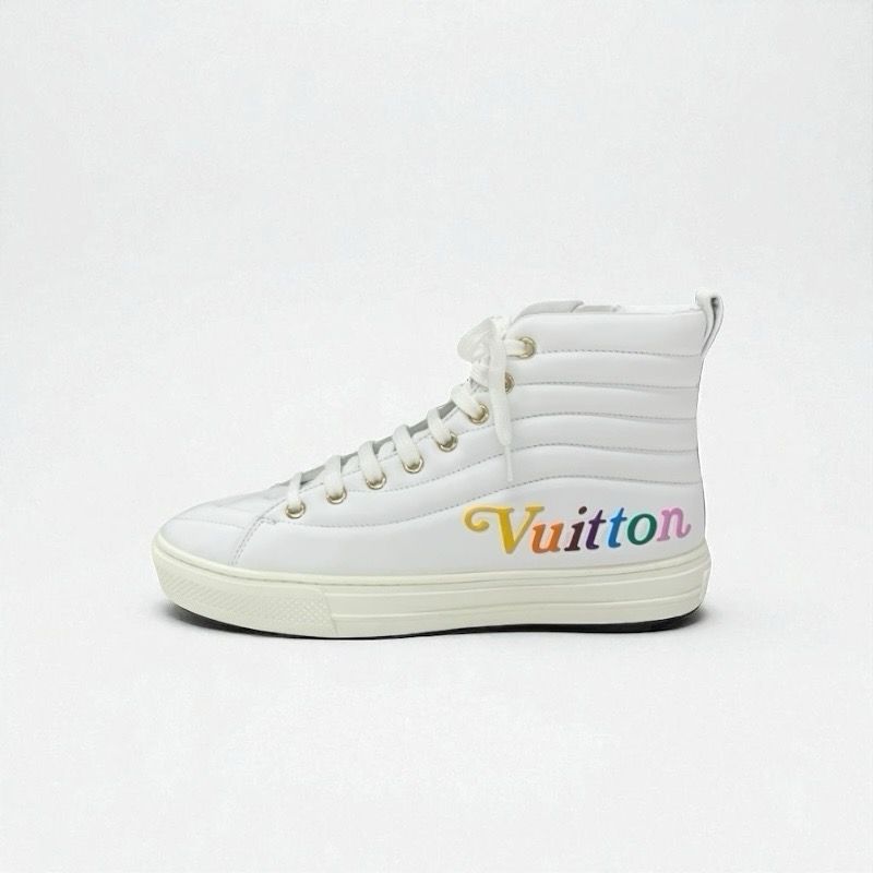 Louis Vuitton Stellar Line Sneakers Shoes Leather White Multicolor Unused Logo