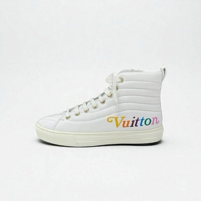 Louis Vuitton Stellar Line Sneakers Shoes Leather White Multicolor Unused Logo