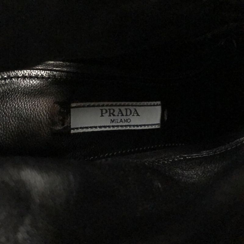 Prada Short Western Heel Boots Black 37 1 2