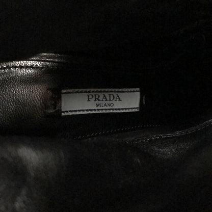 Prada Short Western Heel Boots Black 37 1 2