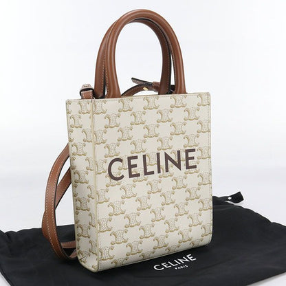 Celine Mini Vertical Cabas 2WAY Triomphe Canvas 19437 2BZK Handbag PVC Leather