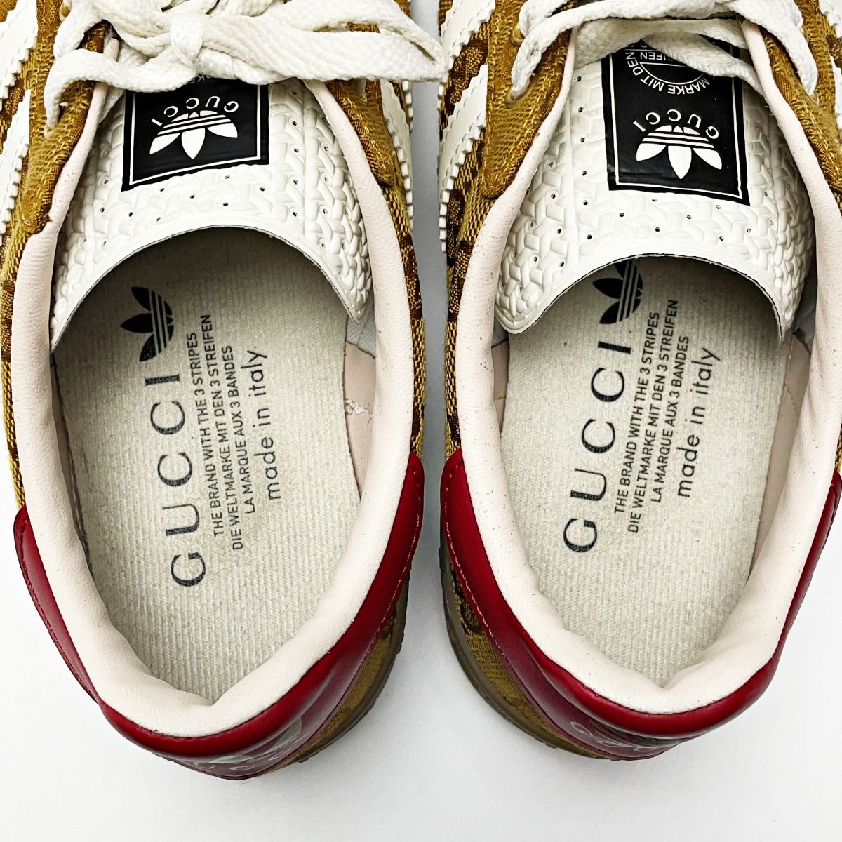 Gucci Adidas Collaboration Gazelle Sneakers Brown GG Supreme Size 23.5cm