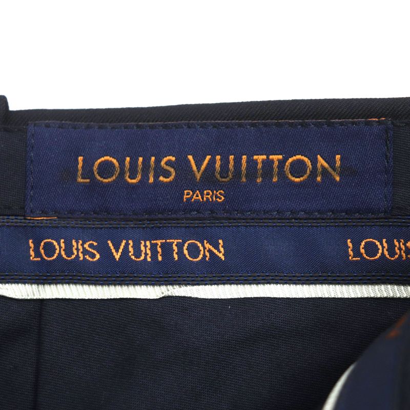 Louis Vuitton 22AW Wool Cotton Damier Tailored Shorts Navy 36 Made In Italy