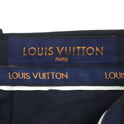 Louis Vuitton 22AW Wool Cotton Damier Tailored Shorts Navy 36 Made In Italy