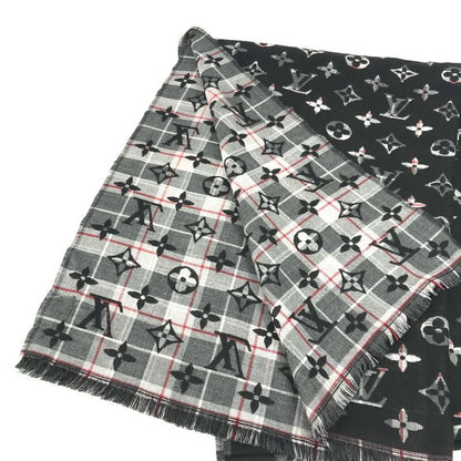 Louis Vuitton Shawl Etoile Check With Louis M76051 Wool Black