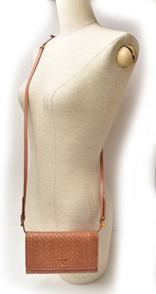 Prada Long Wallet Shoulder Wallet Prada Wallet 1m1437 Madras ROSE