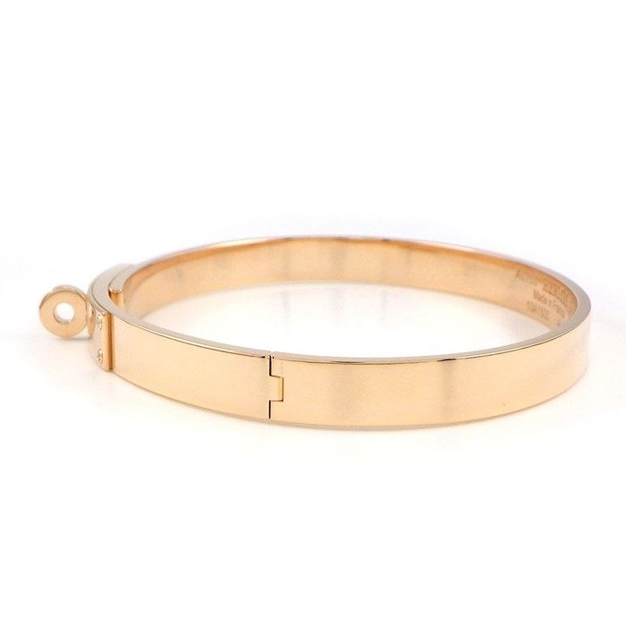 Hermes Bracelet Kelly PM H109032b 00SH 4 Points Diamonds Total 02ct 18K Pink