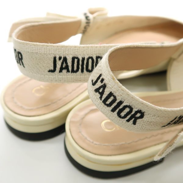 Christian Dior Ballet Flat Shoes S Ring Back Ribbon J'a Sandals Patent 34