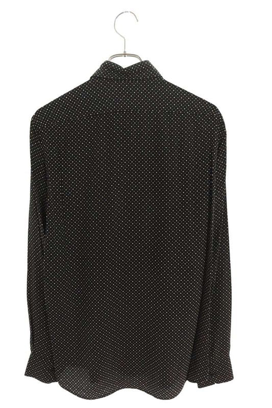Saint Laurent Paris 646850 Y2e62 Silk Dot Long Sleeve Shirt Men's 37