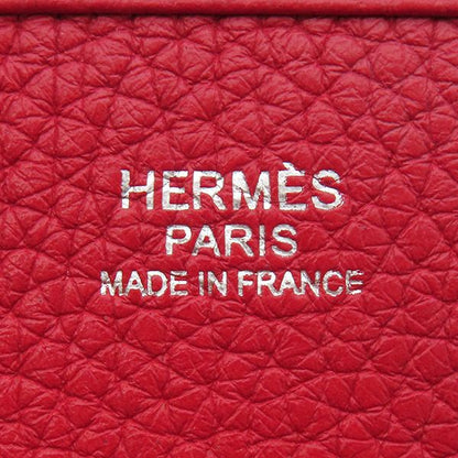 Hermes Shoulder Bag Evelyn 3 PM Taurillon Clemence Rouge Cazac Silver Hardware