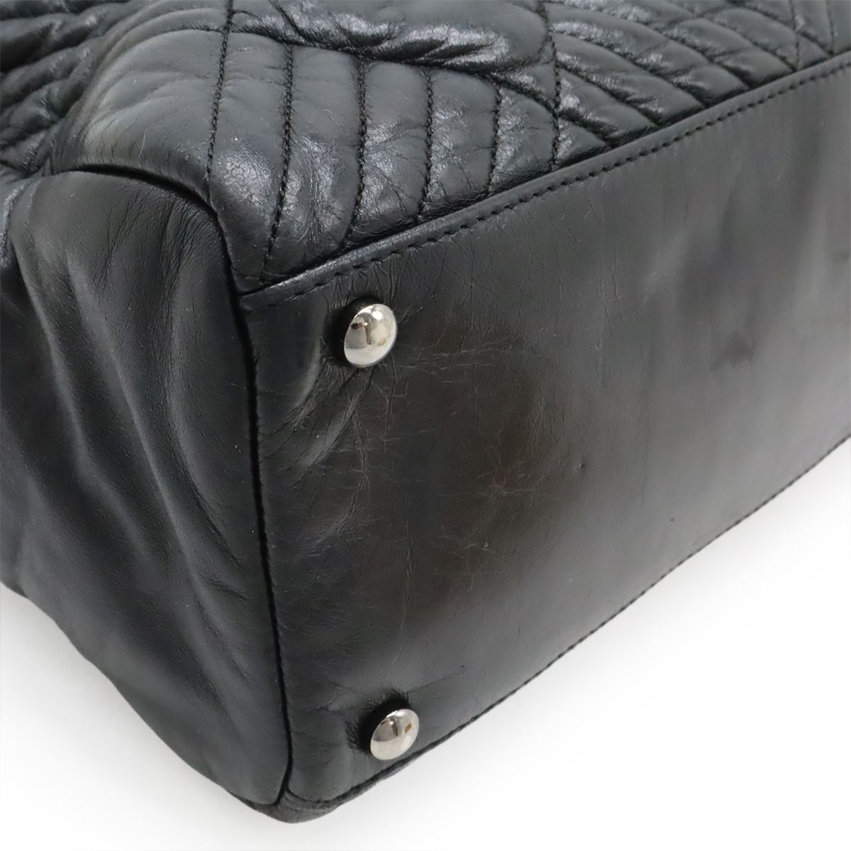 Chanel Coco Mark Chain Shoulder Shoulder Bag Tote Bag Quilted Leather Black