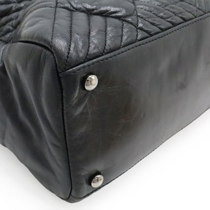 Chanel Coco Mark Chain Shoulder Shoulder Bag Tote Bag Quilted Leather Black