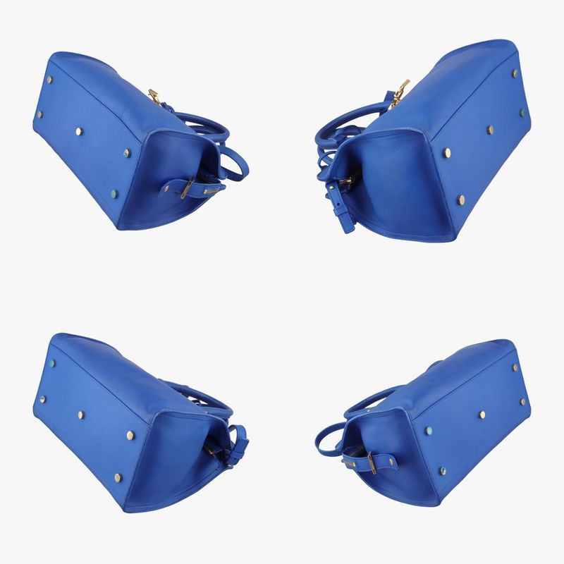 Yves Saint Laurentyves Saint Laurent Baby Cabas Su Blue Leather 394461 Dmr394461