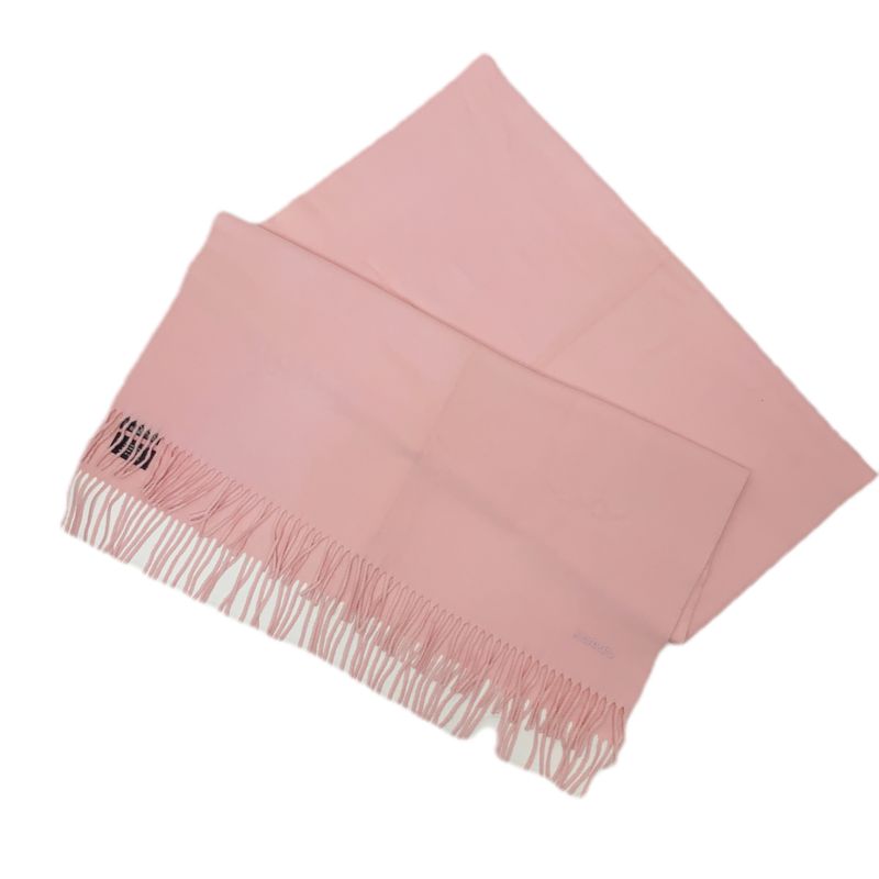 Hermes Scarf Scarf Large Size 100% Luxury Cashmere Fringe Pink